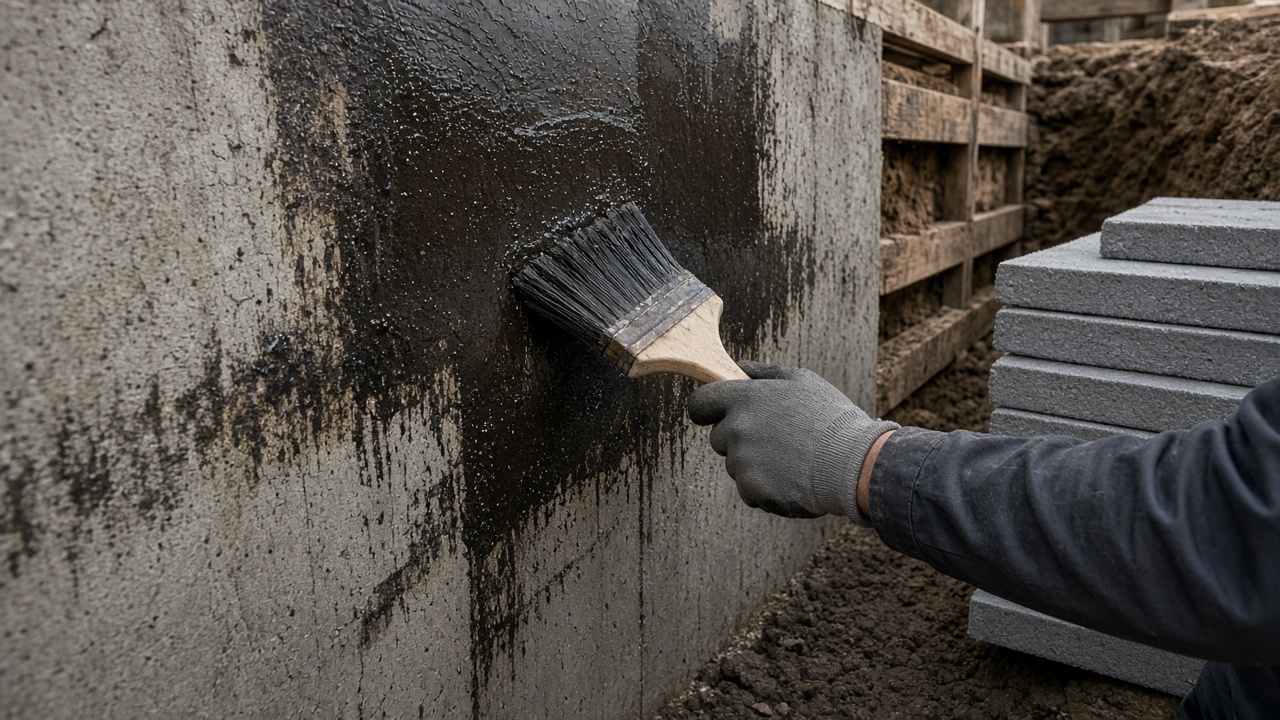 Bitumen-rubber liquid waterproofing