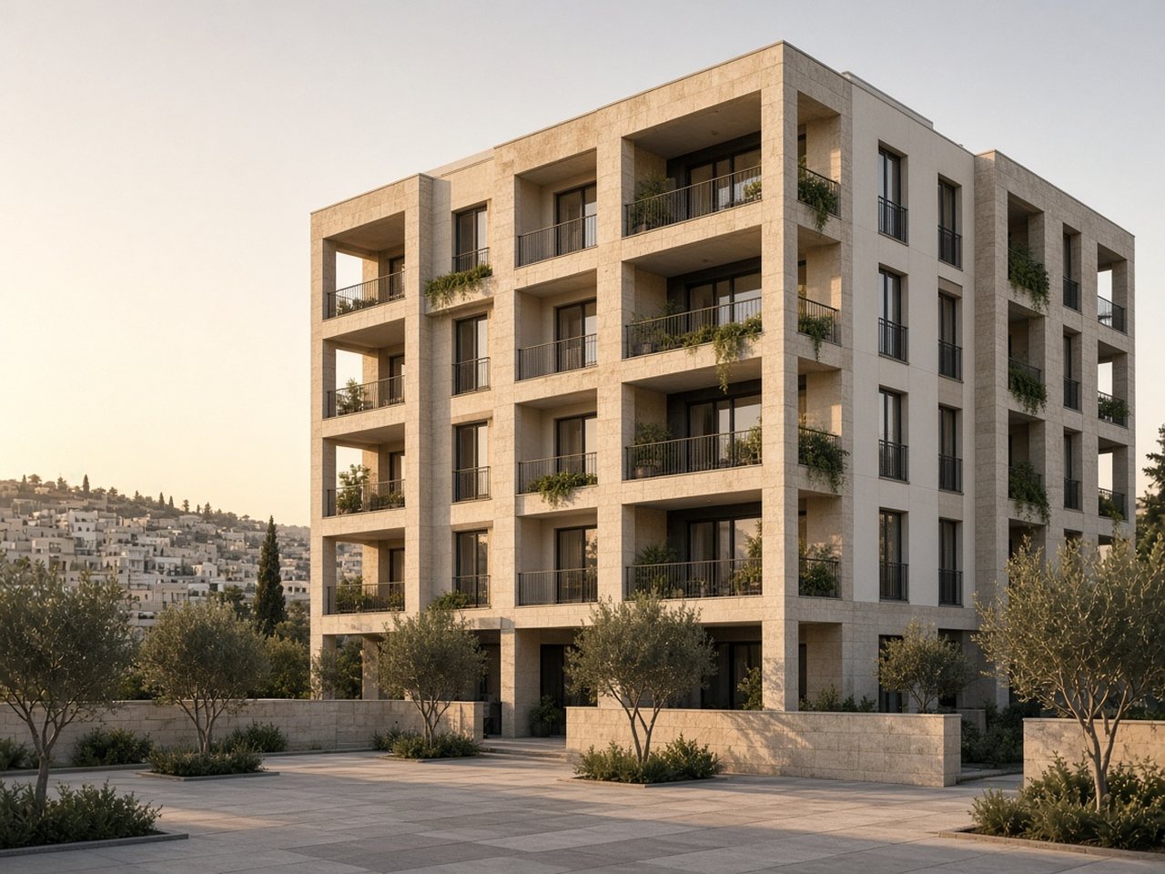 A completed residential building