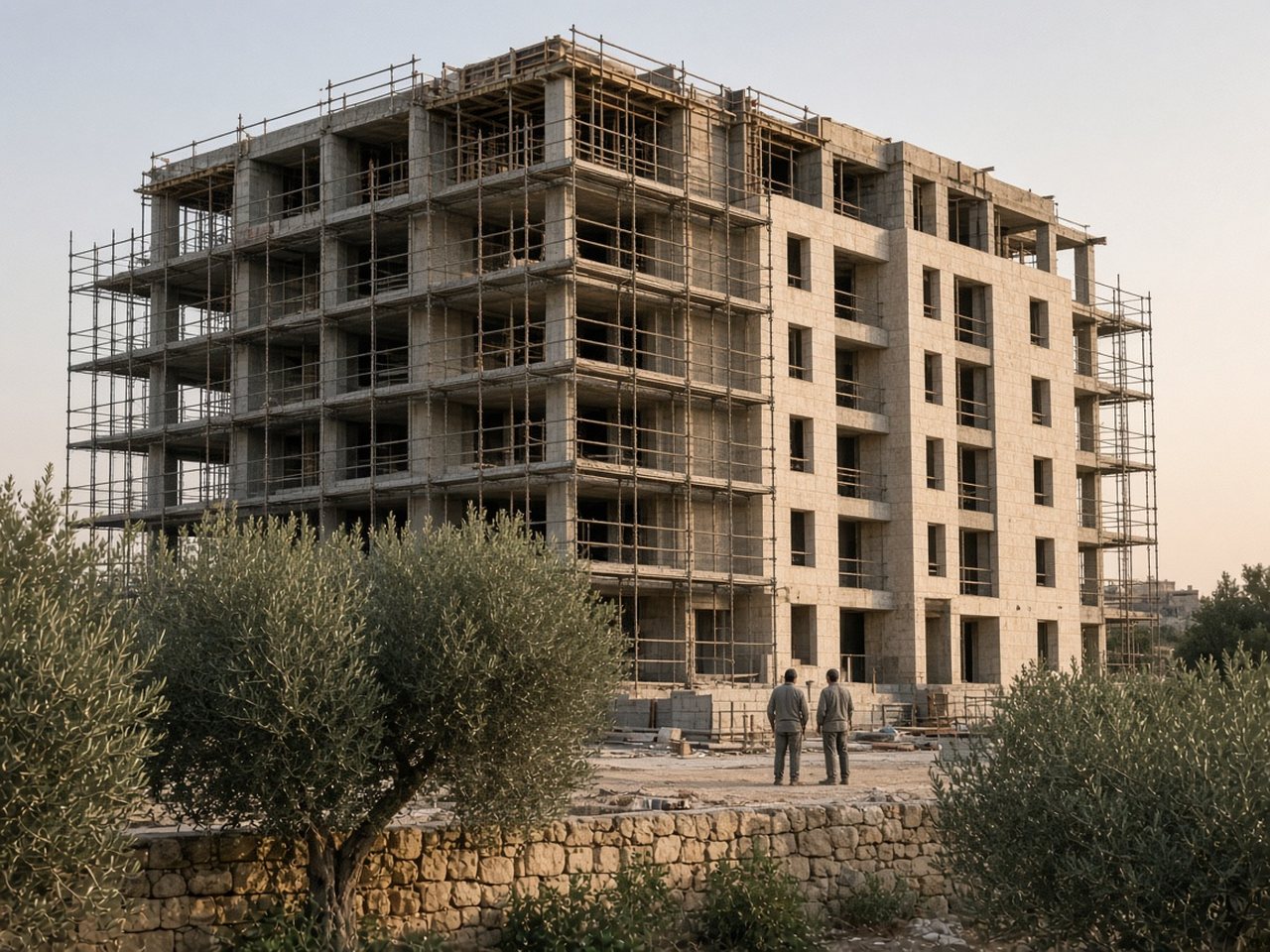 Construction work on site